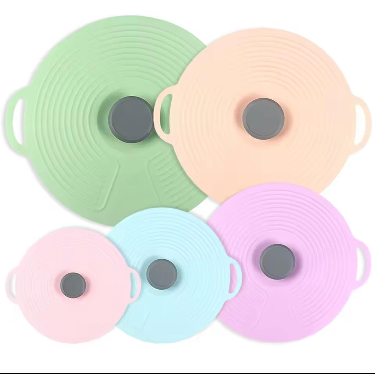 Set 5 coperchi in silicone