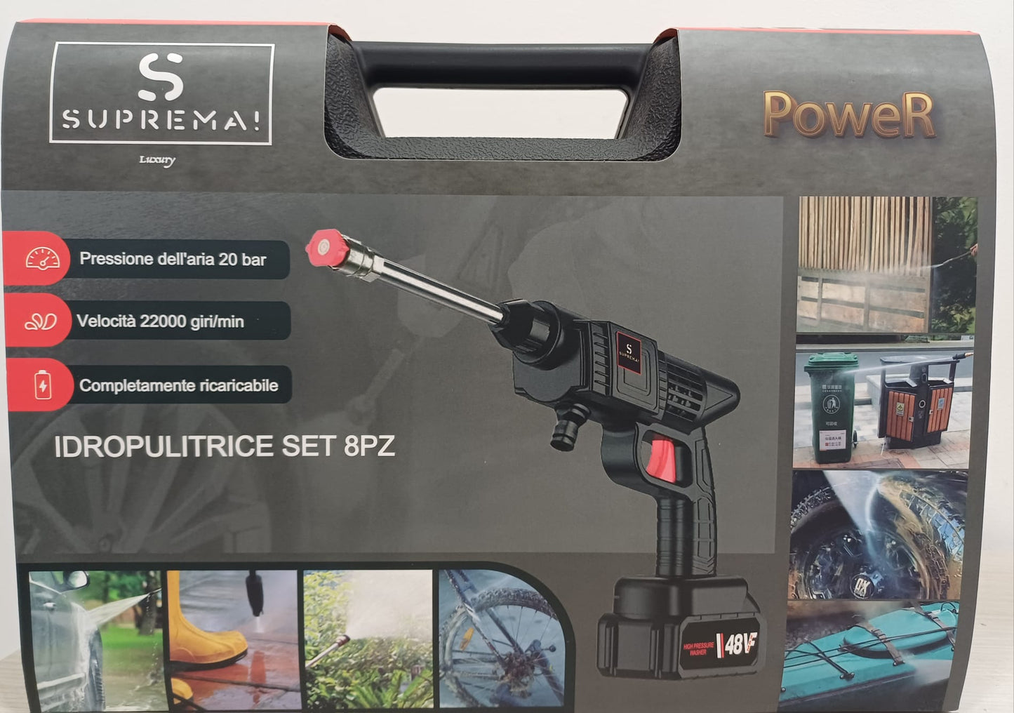 Idropulitrice Portatile a Batteria 24V 2 batterie