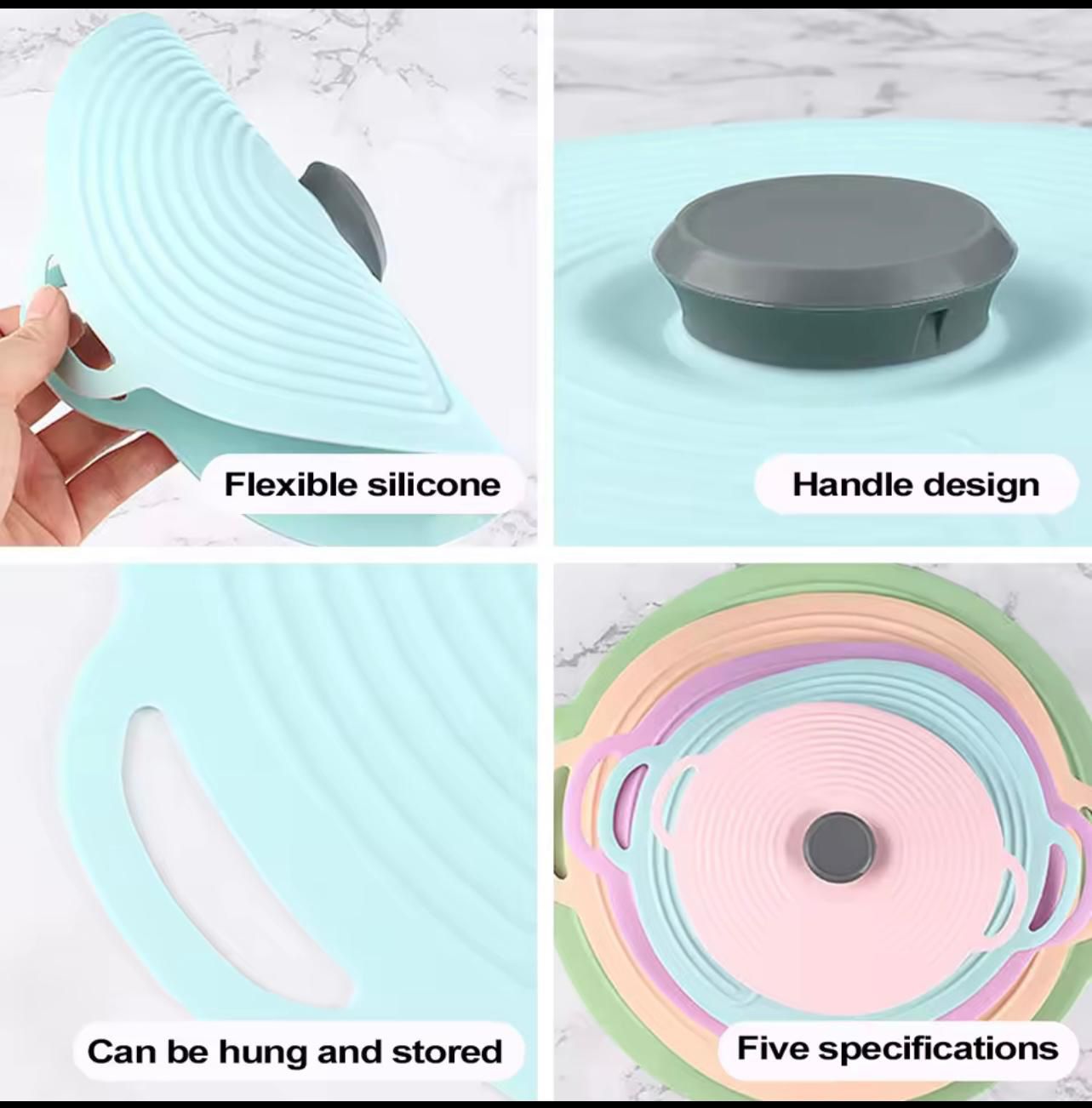 Set 5 coperchi in silicone