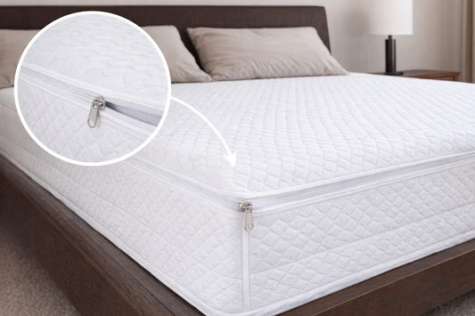 Coprimaterasso in spugna jacquard matrimoniale con zip
